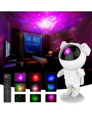 AUKYO Astronaut Starry Projector 360 ° Ajustable Galaxy Proyector de luz con control remoto Spaceman Night Light ​Adecuado para sala de juegos, cine en casa, dormitorio de niños adultos, cumpleaños, día de San Valentín
