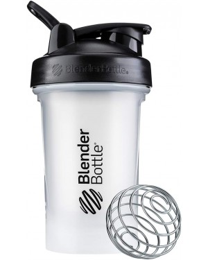 BlenderBottle Classic V2 Shaker Bottle Perfect for Protein Shakes and Pre Workout, 20-Ounce, Clear/Black