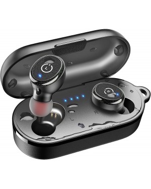 TOZO T10 Bluetooth 5.3 Wireless Earbuds with Wireless Charging Case IPX8 Waterproof Stereo Headphones in Ear Built in Mic Headset Premium Sound with Deep Bass for Sport Black (2022 Upgraded)