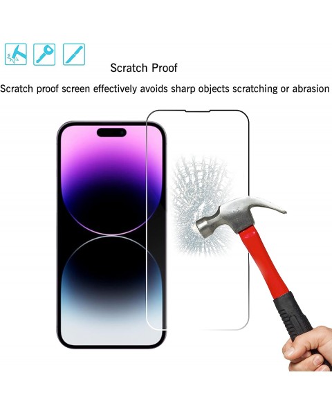 Ailun 3 Pack Screen Protector for iPhone 14 Pro Max[6.7 inch] + 3 Pack Camera Lens Protector,Sensor Protection,Dynamic Island Compatible,Case Friendly Tempered Glass Film,[9H Hardness] - HD