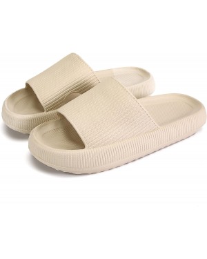 rosyclo Cloud Slippers for Women and Men, Massage Shower Bathroom Non-Slip Quick Drying Open Toe Super Soft Comfy Thick Sole Home House Cloud Cushion Slide Sandals for Indoor &amp; Outdoor Platform Shoes