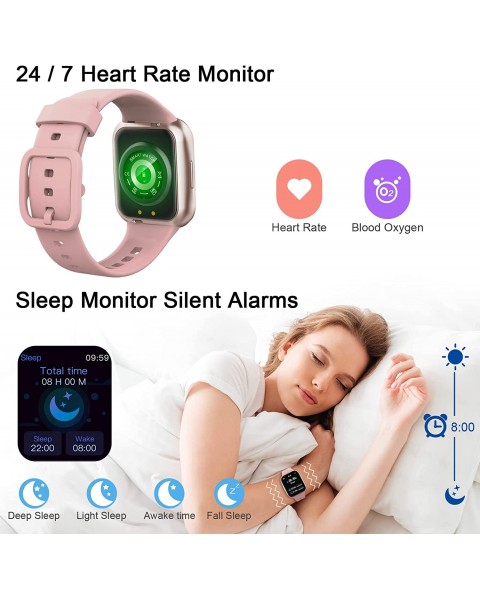 Smartwatch Women, 1.69'' Smart Watch Men Women 25 Sports Modes IP68 Waterproof Activity Bracelet with Heart Rate Monitor, Sleep Monitor Pedometer Message Notification for Android iOS 2023 [Energy Class A+++]