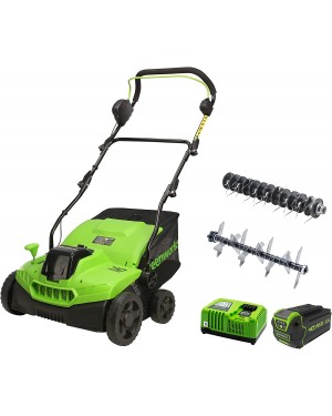 Greenworks 10 Amp 14\u201D Corded Electric Dethatcher (Stainless Steel Tines)